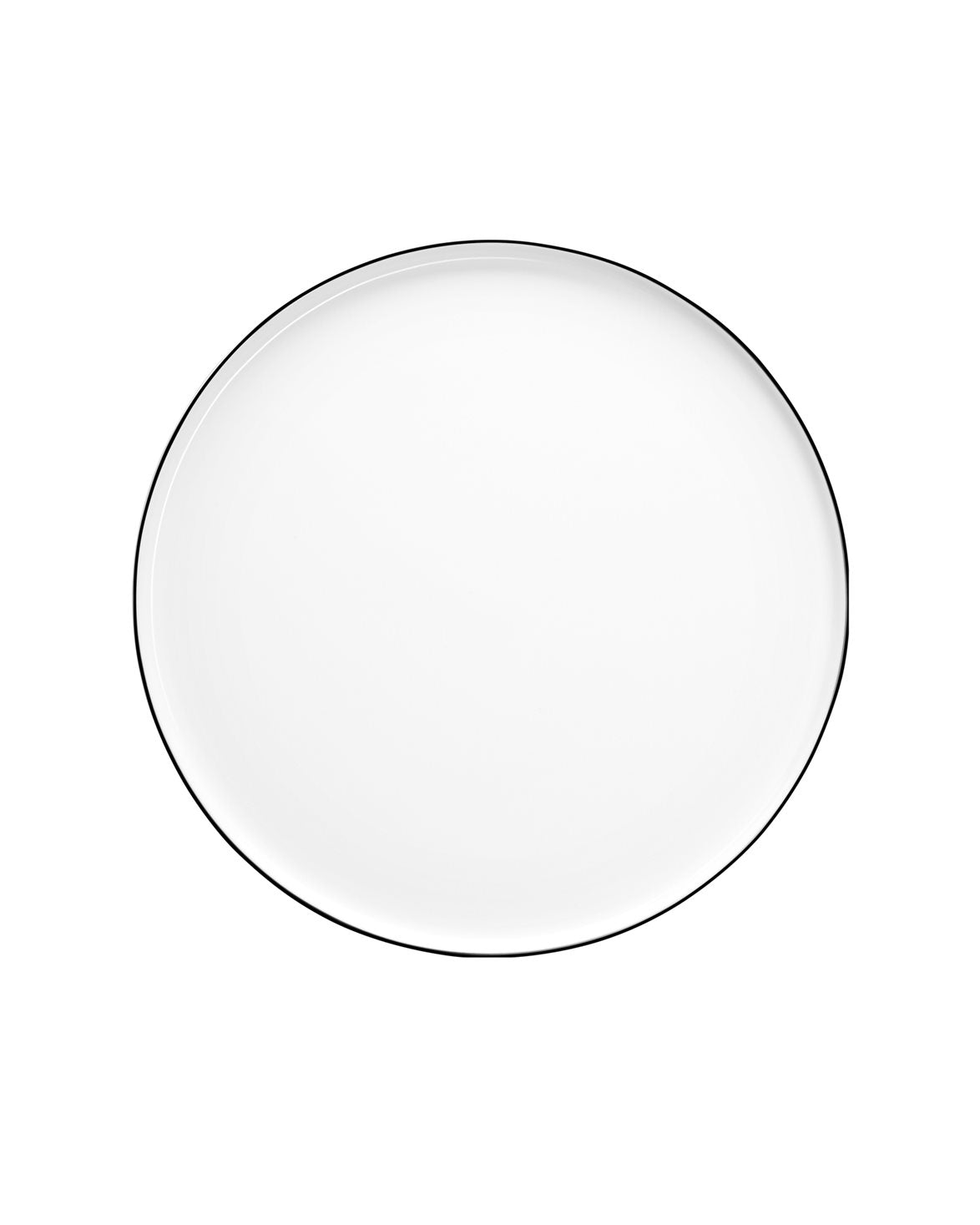 Dinner Plate Black Rim White