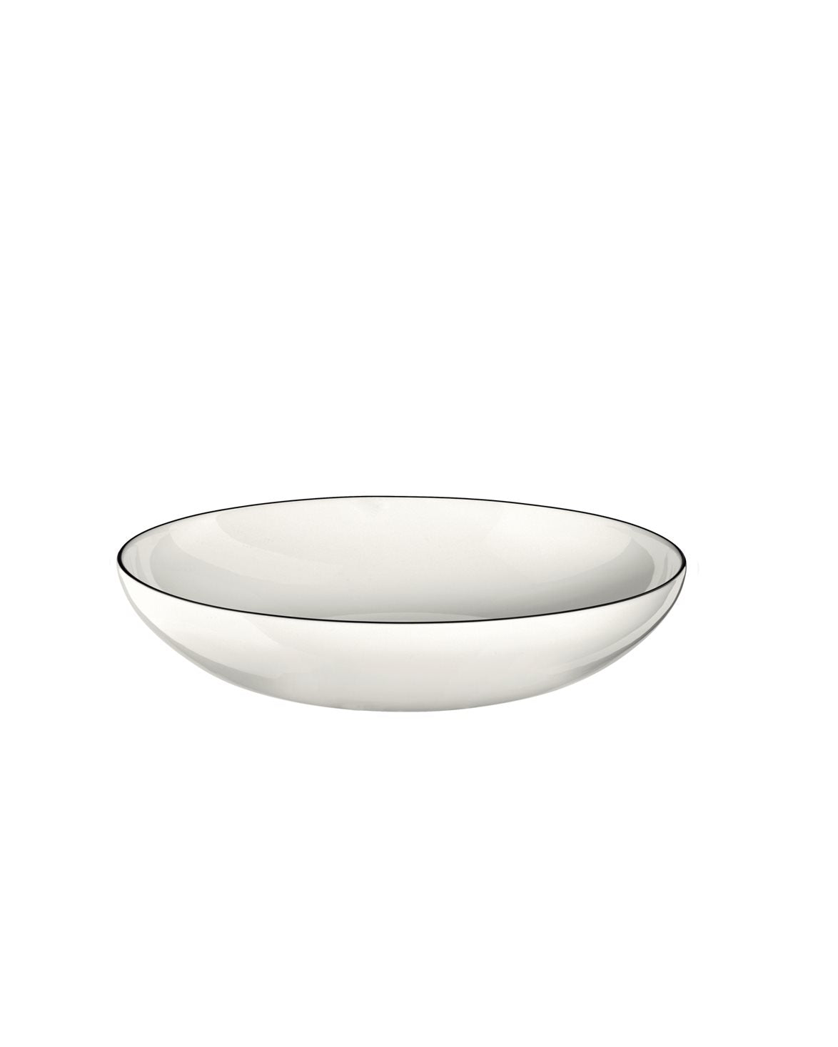 Pasta Plate Black Rim White