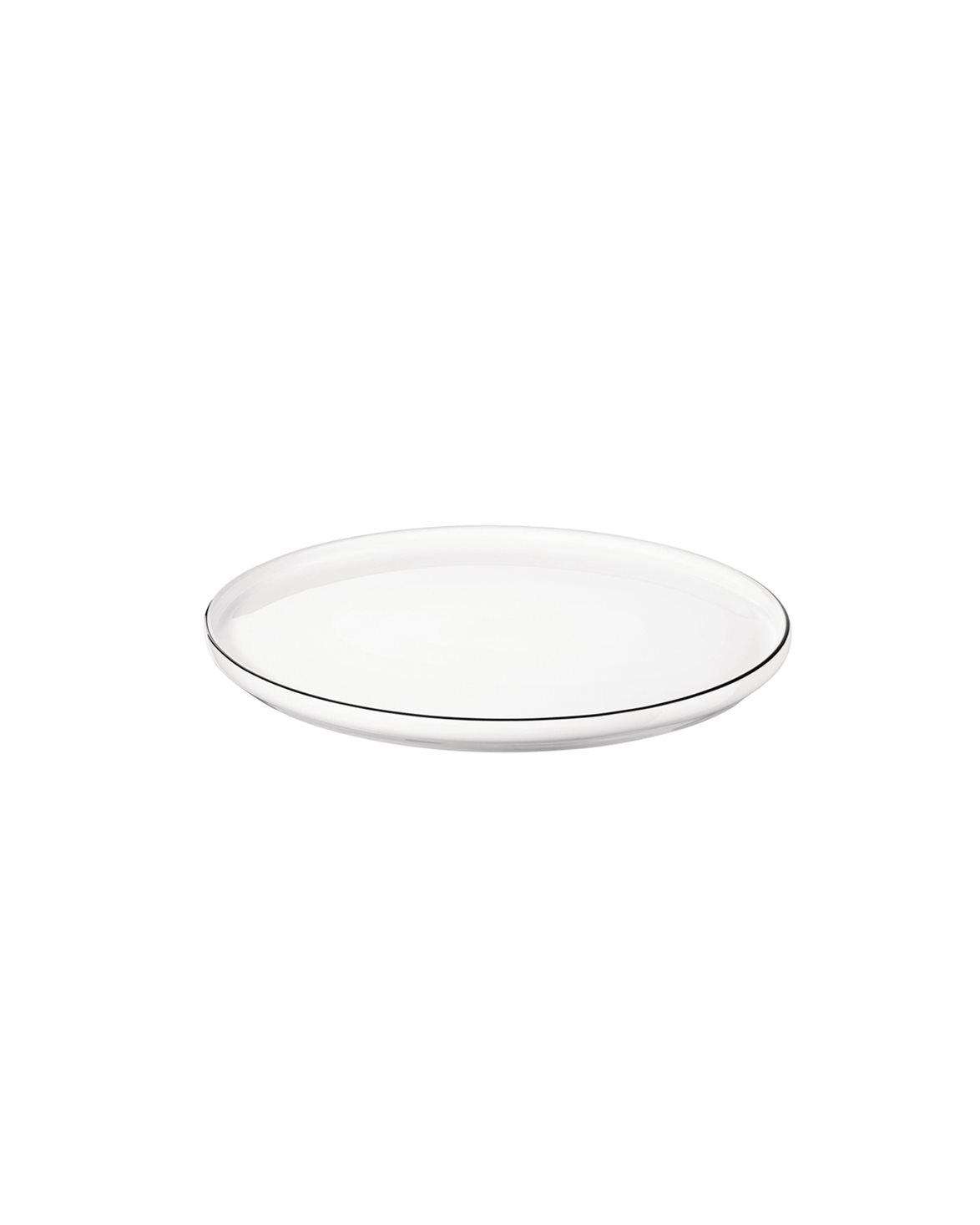 Small Plate Black Rim White