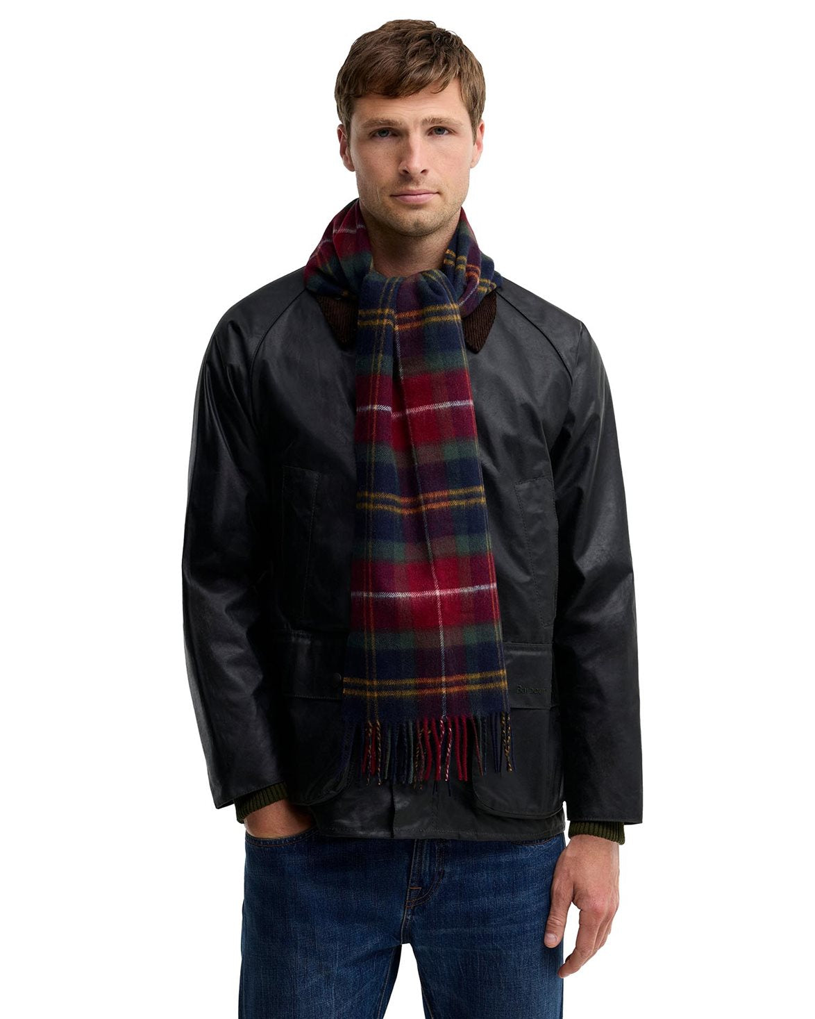 Wool Cashmere Scarf Winterberry Tartan