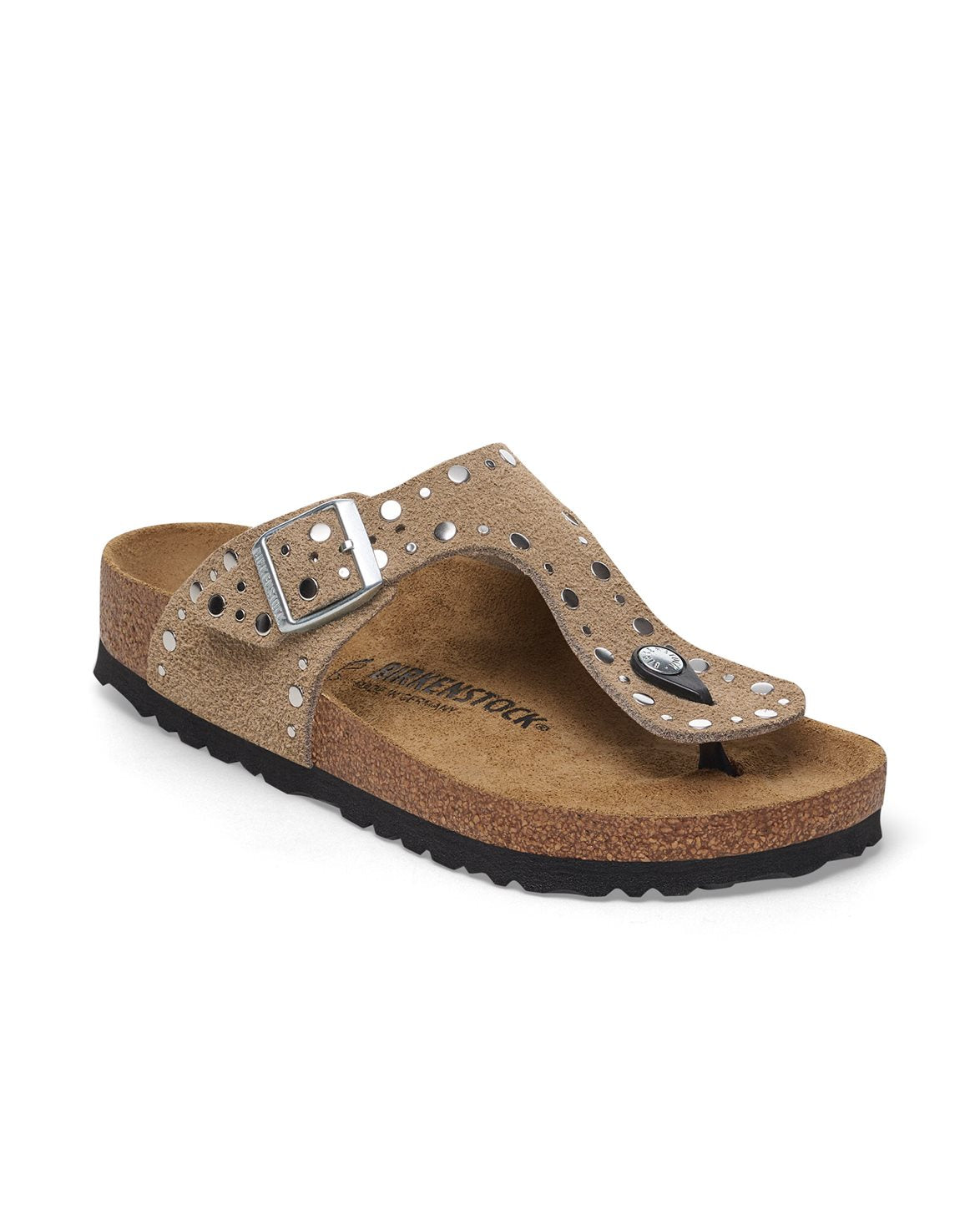 Gizeh Rivet Suede Leather Taupe