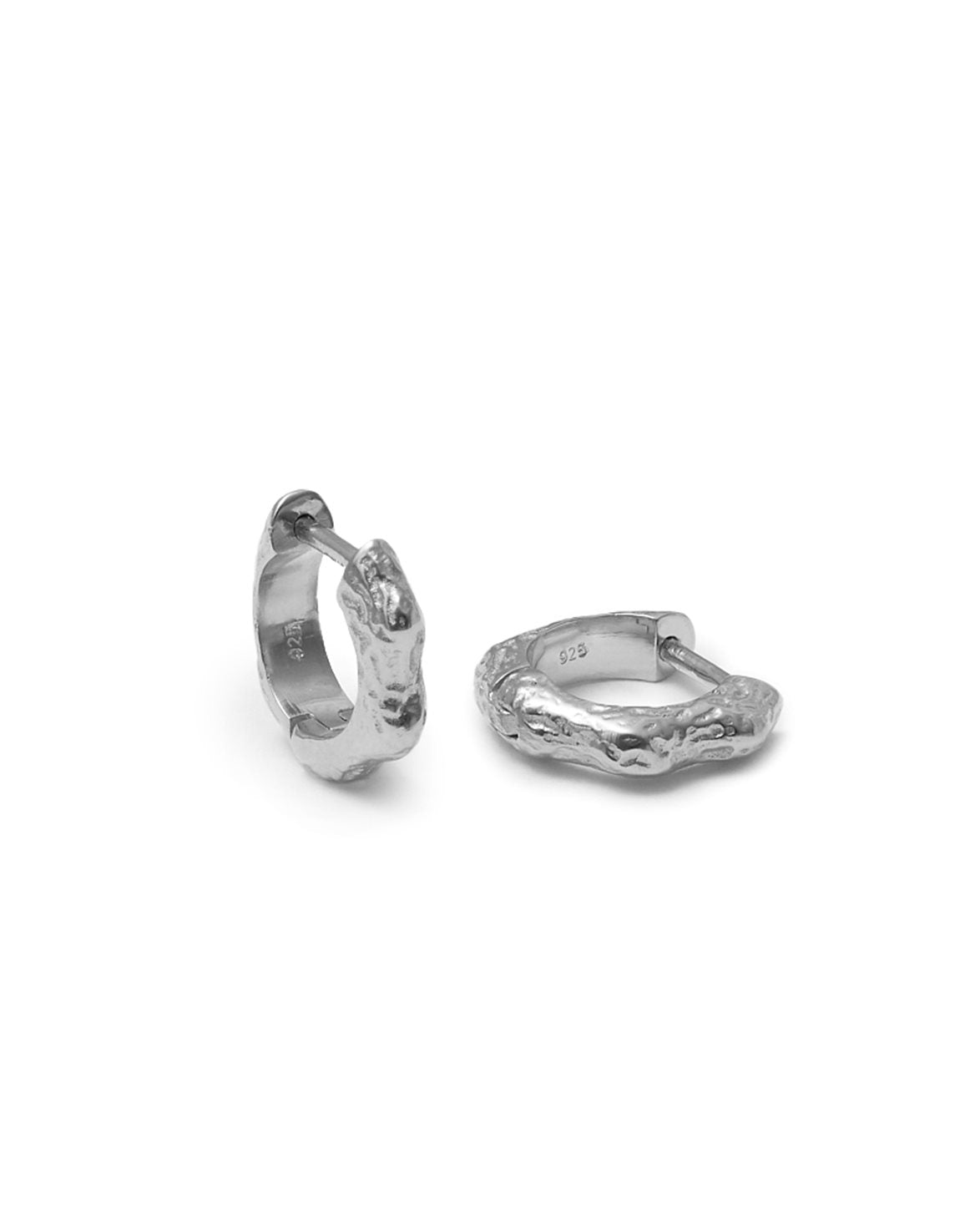 Wave Hoops Structured Silver