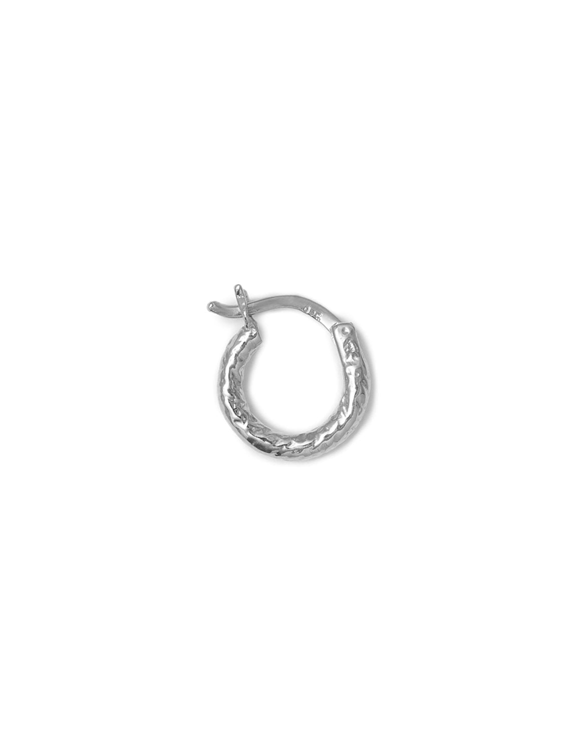 Wire Hoop Structured 10mm Silver