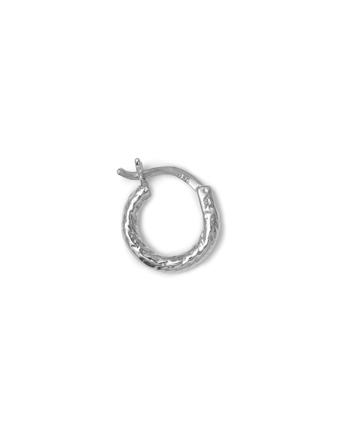 Wire Hoop Structured 12mm Silver