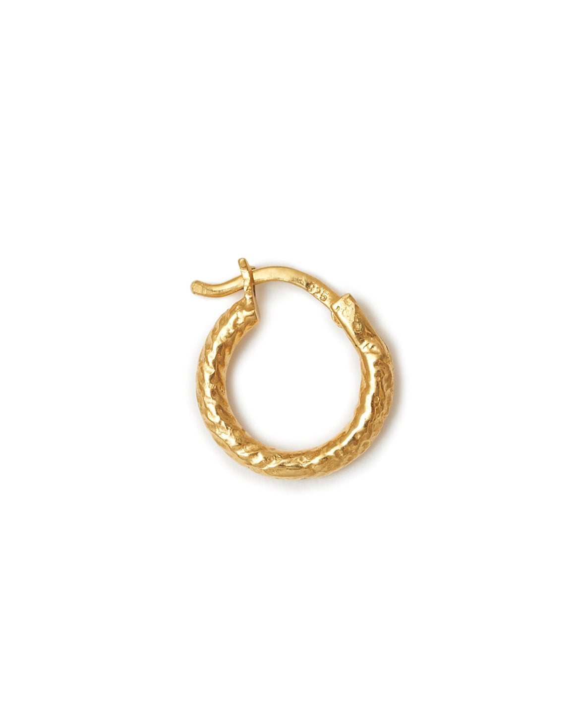 Wire Hoops Structured 14mm Gold