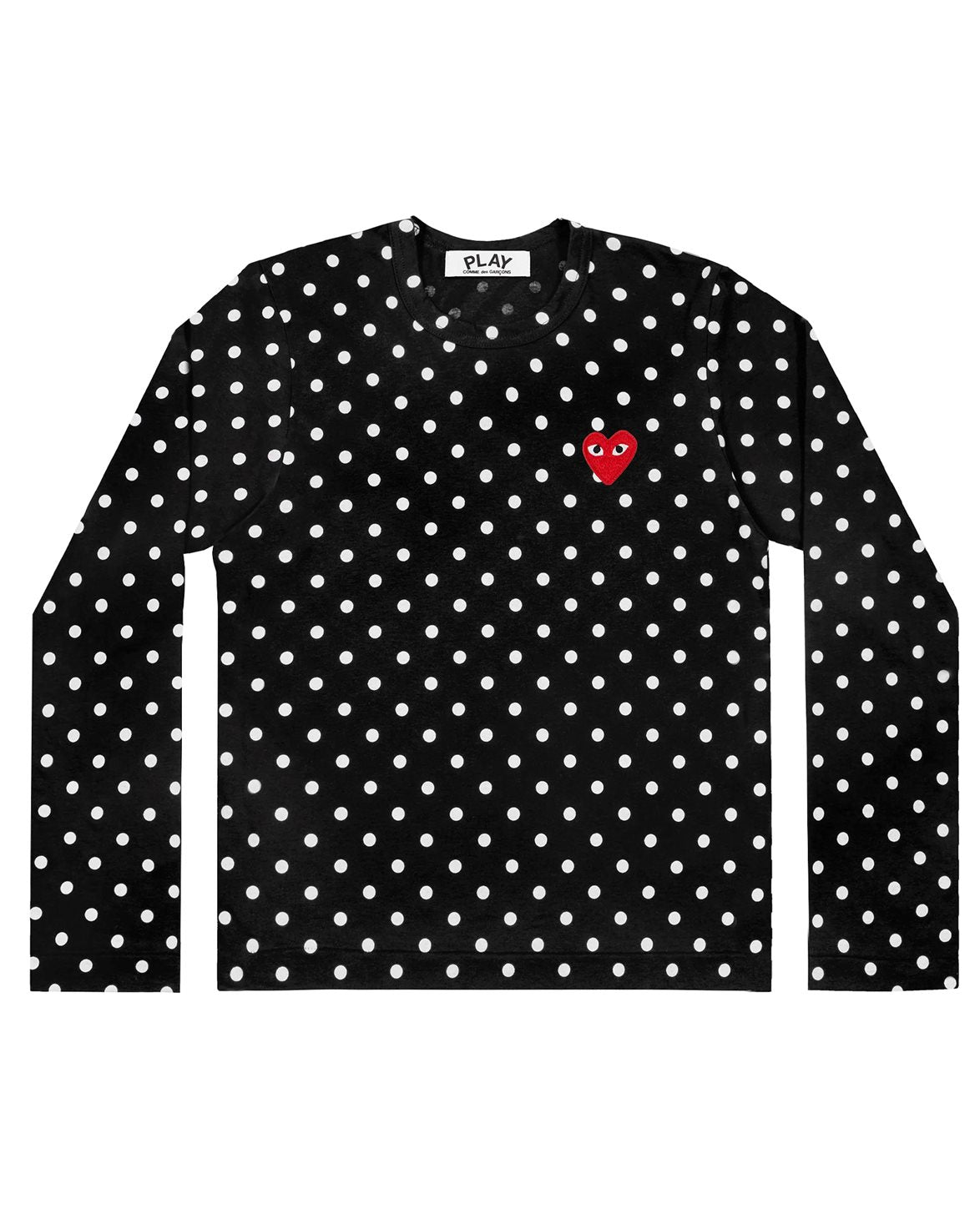 Dot Heart Long Sleeve T-Shirt Black/White