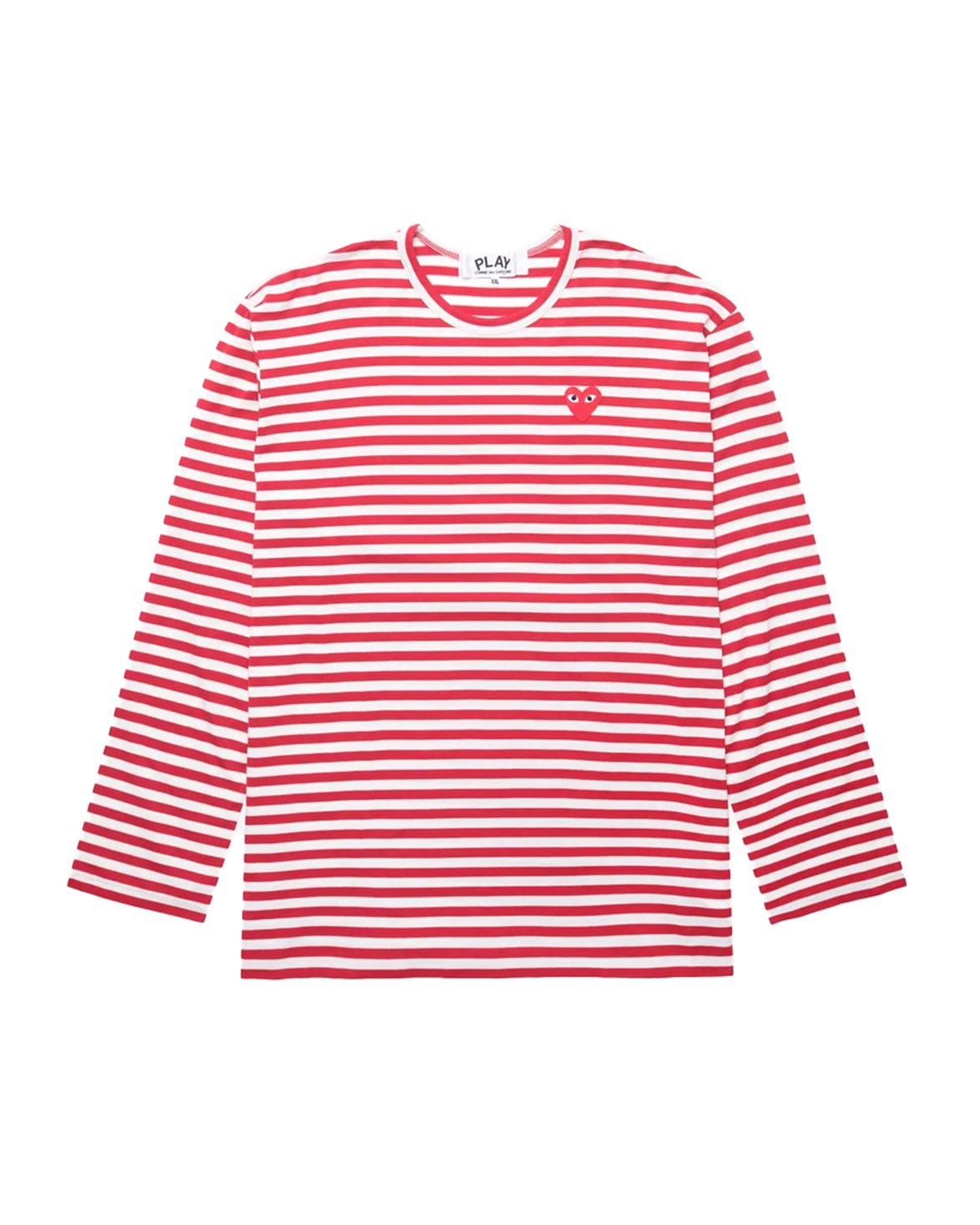 Striped Heart Long Sleeve T-Shirt Red/White