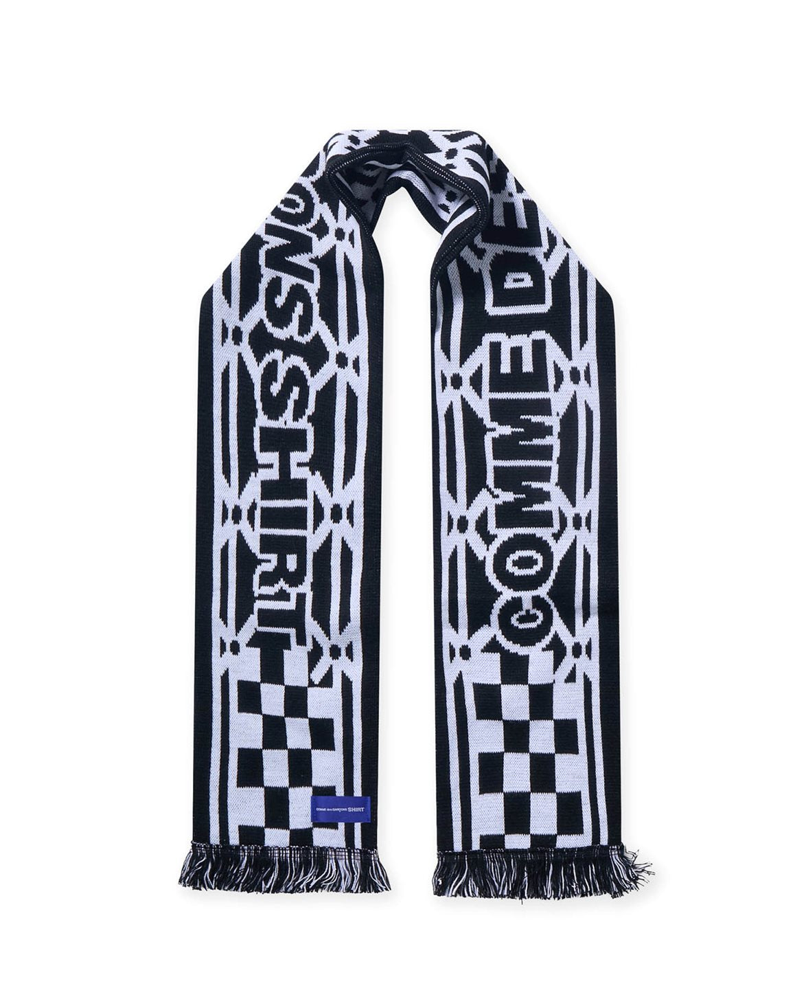 Fringe Supporter Scarf Check Black/White
