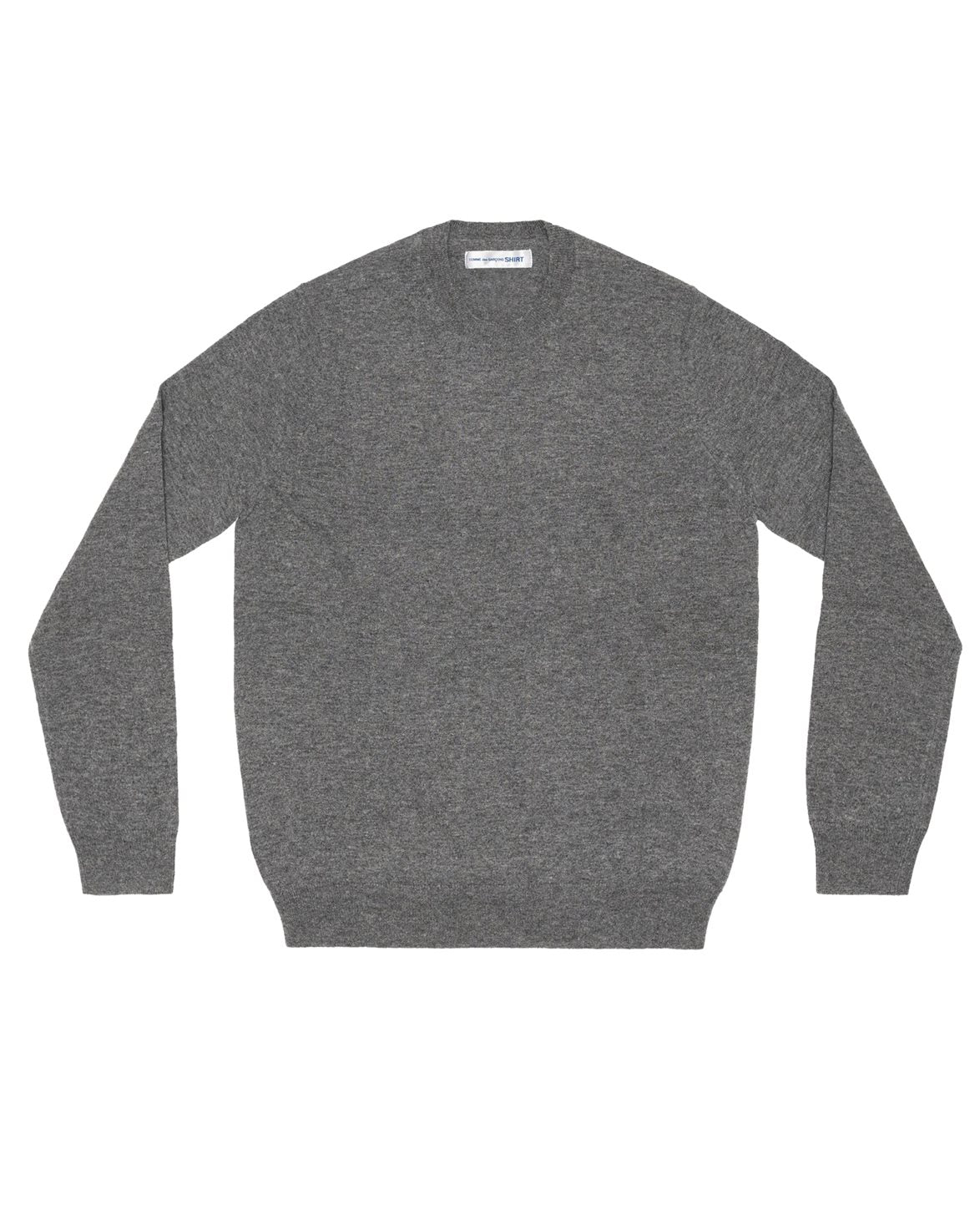 Round Neck Lambswool Sweater Top Grey