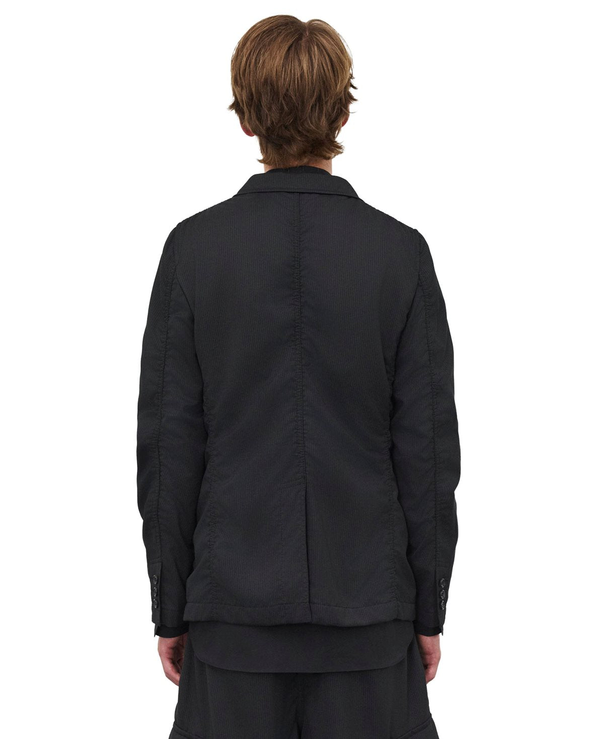 Stripe Tropical Wool Jacket Black