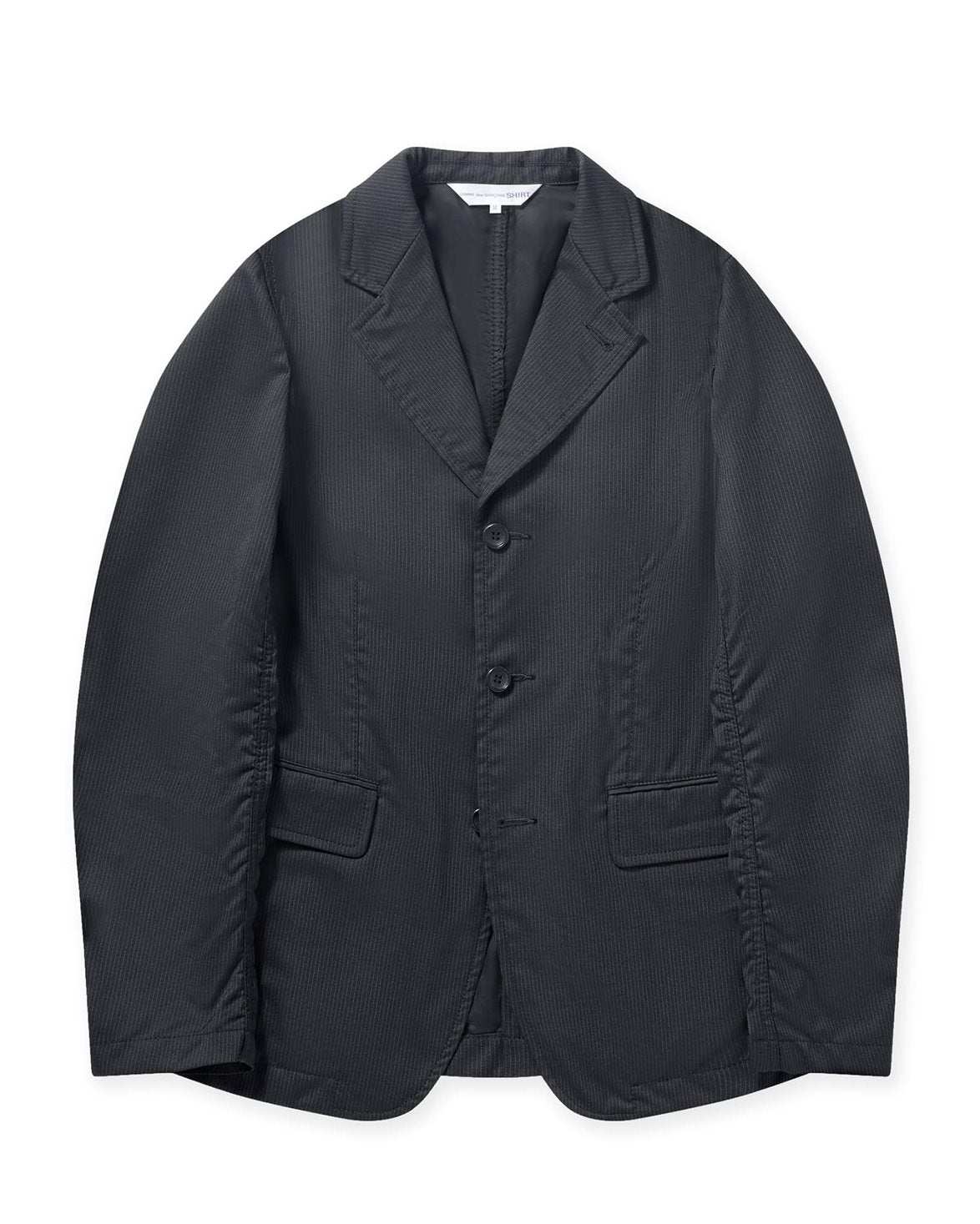 Stripe Tropical Wool Jacket Black