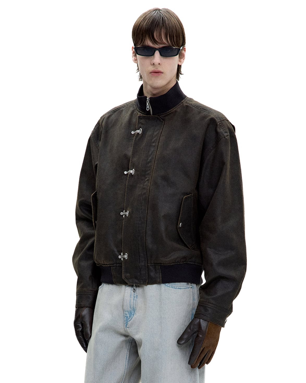 Deck Hook Bomber Jacket Washed Brown
