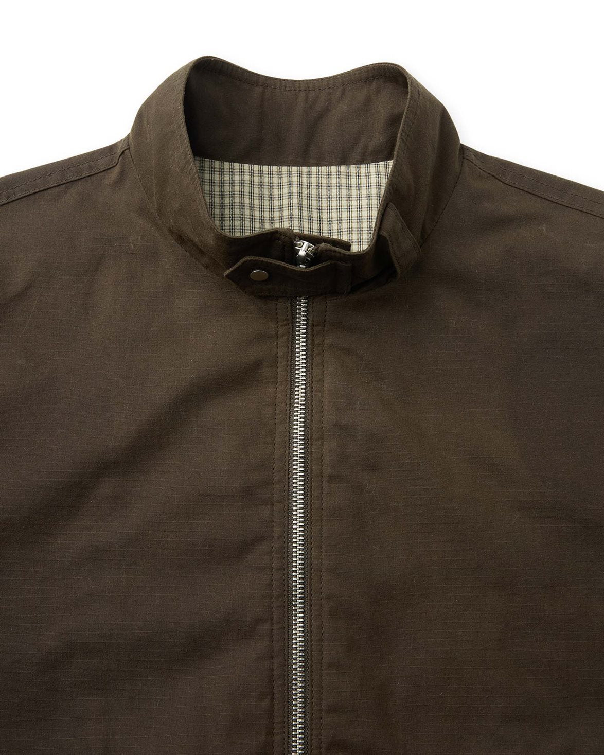 Stand Collar Washed Jumper Dark Brown