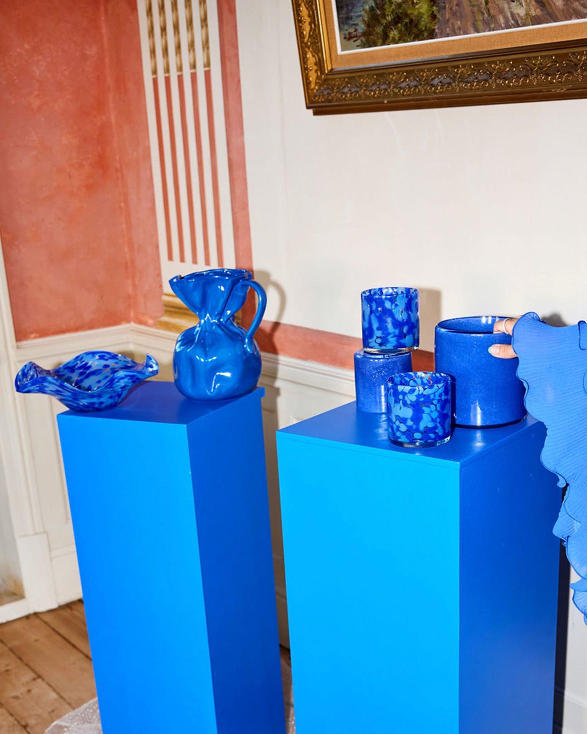 Crumple Vase Blue