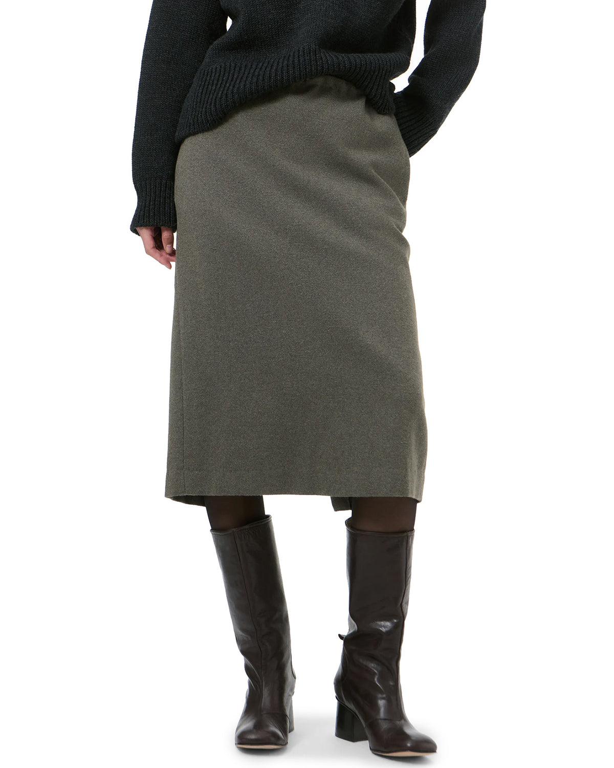 Crush Skirt Night Pine Fishbone Bound Wool