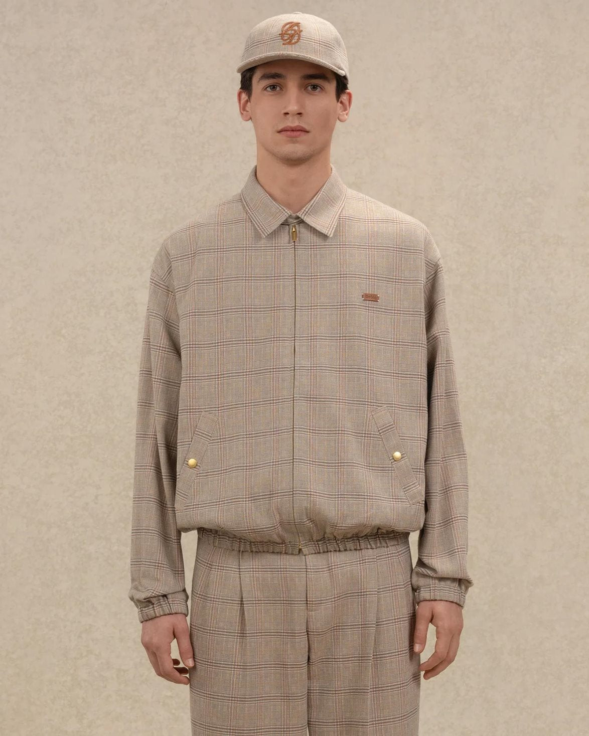 Blouson Drôle À Carreaux Jacket Dark Beige