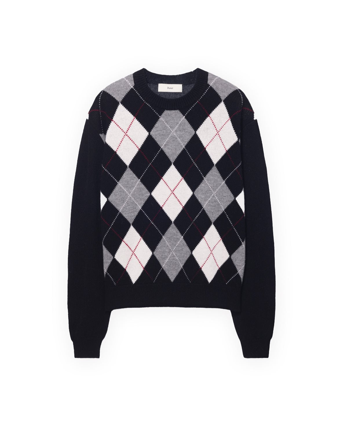 Argyle Crew Neck Sweater Black