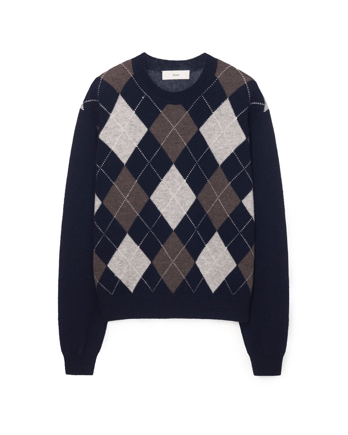 Argyle Crew Neck Sweater Navy
