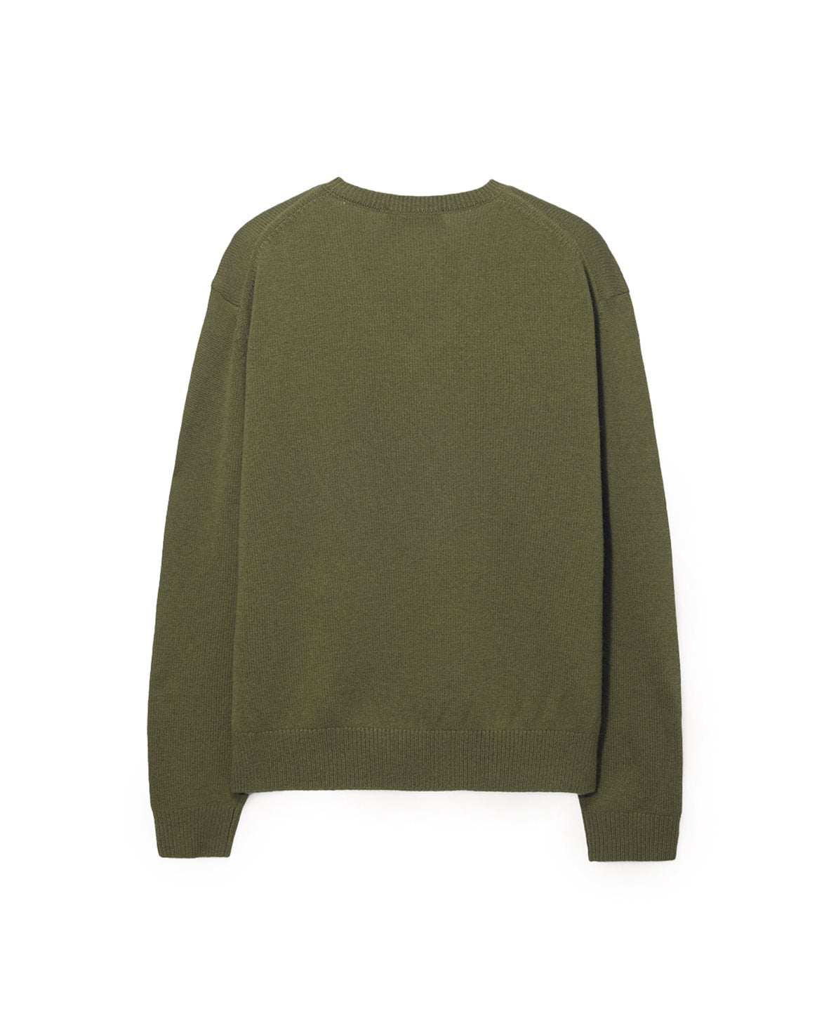Cashmere V-Neck Sweater Olive Green