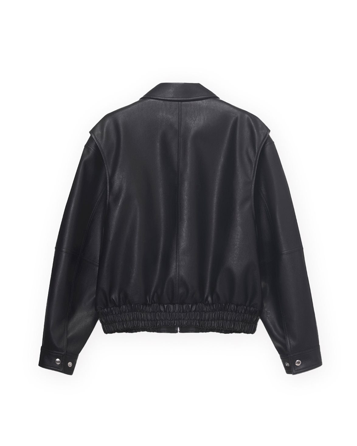 Cropped Alter-Leather Blouson Black