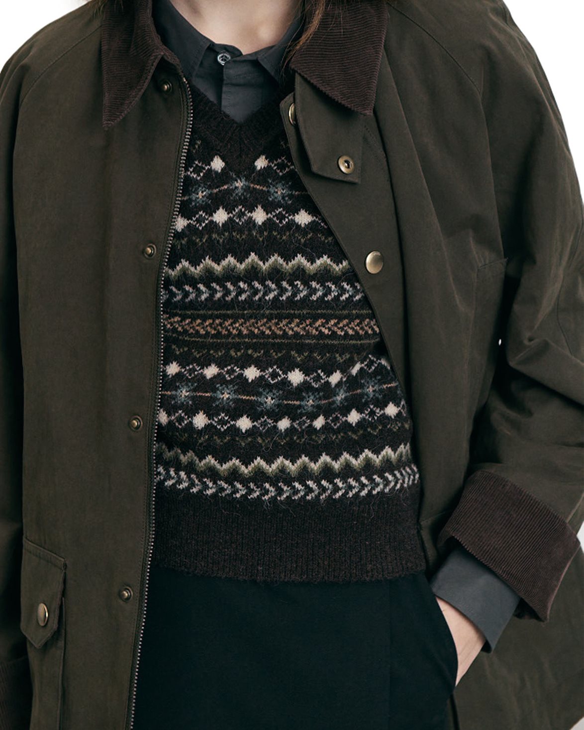 Waxed Cotton Hunting Jacket Khaki