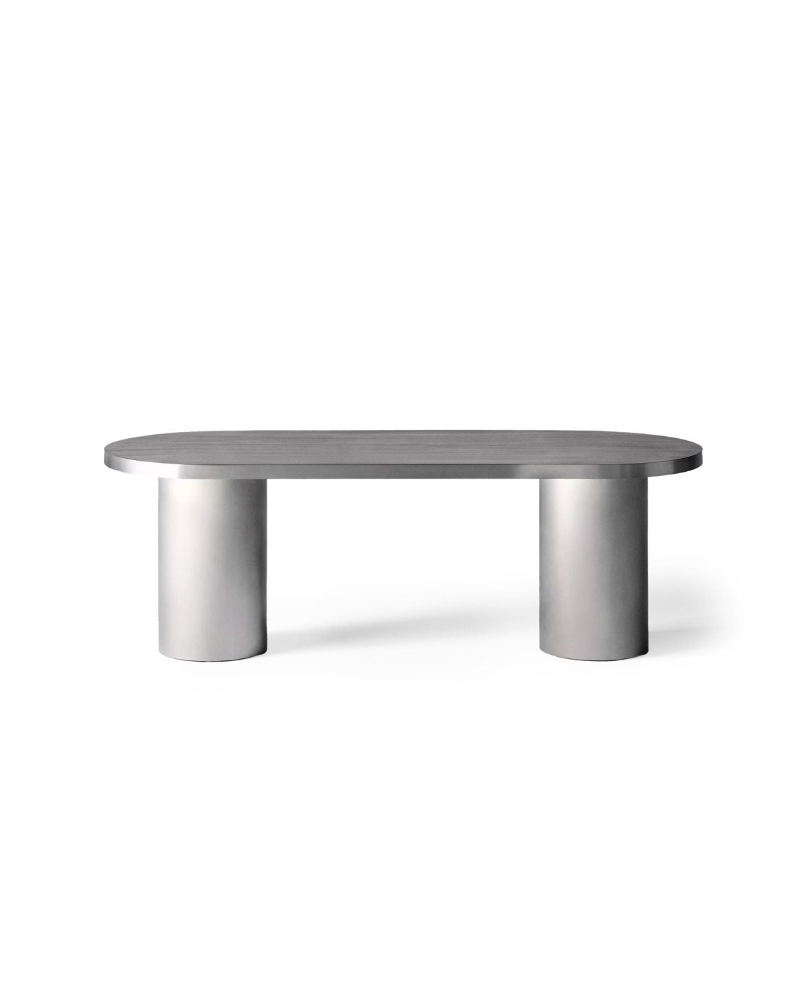 Cufflink Dining Table Oval Stainless Steel