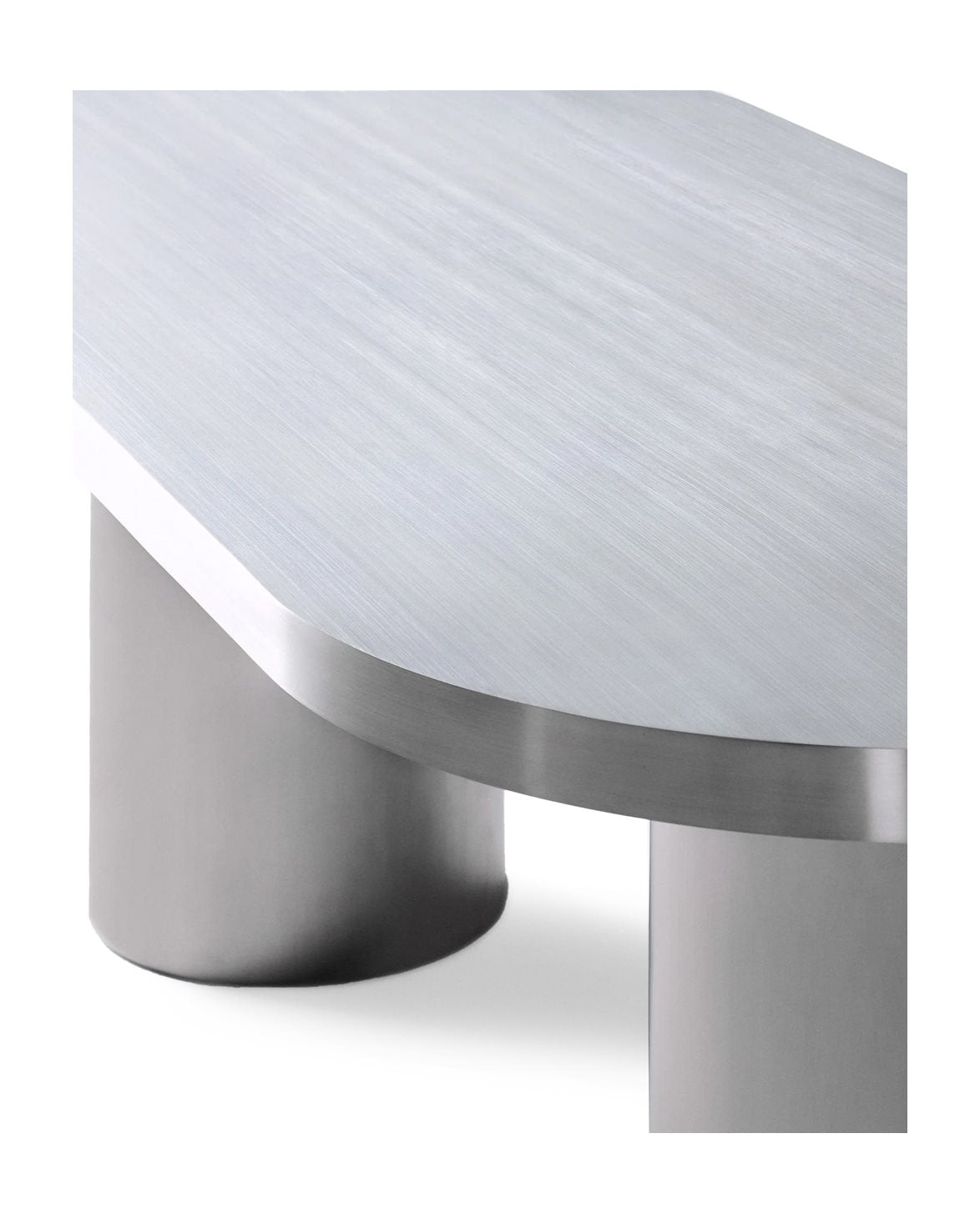 Cufflink Dining Table Oval Stainless Steel