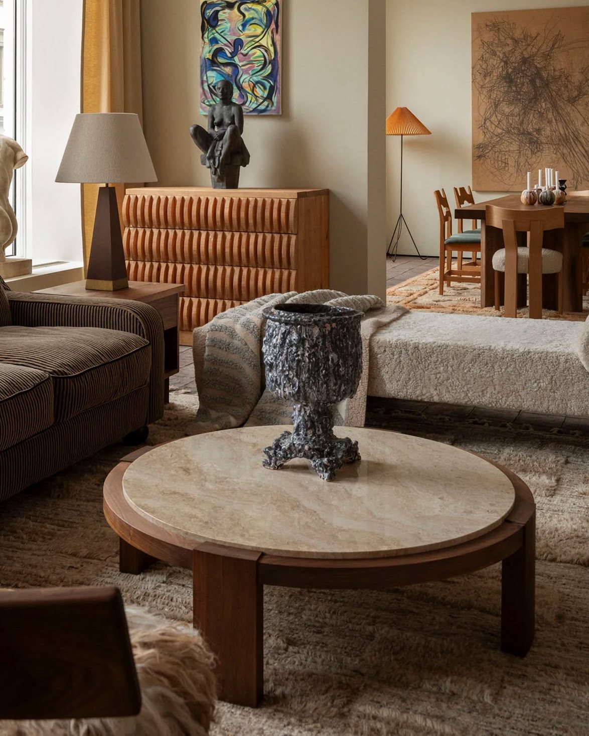 Dean Coffee Table Travertinewalnut