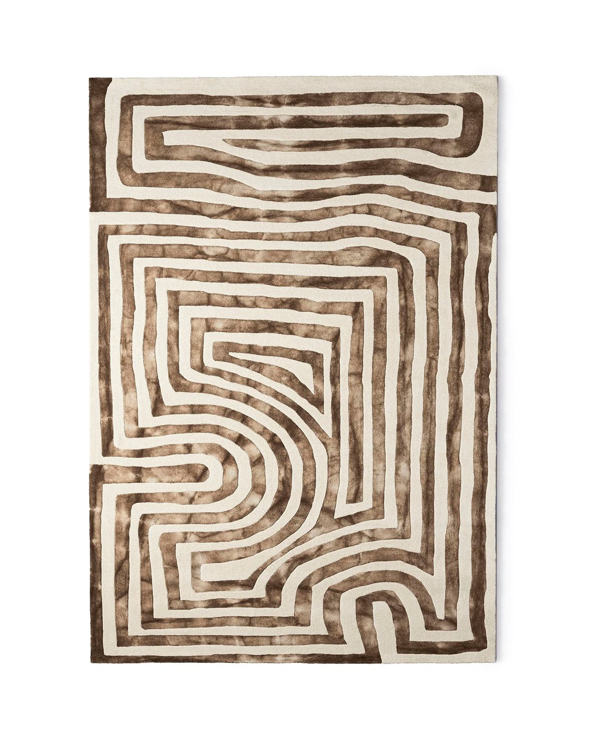 Psychedelic Labyrinth Rug Beige