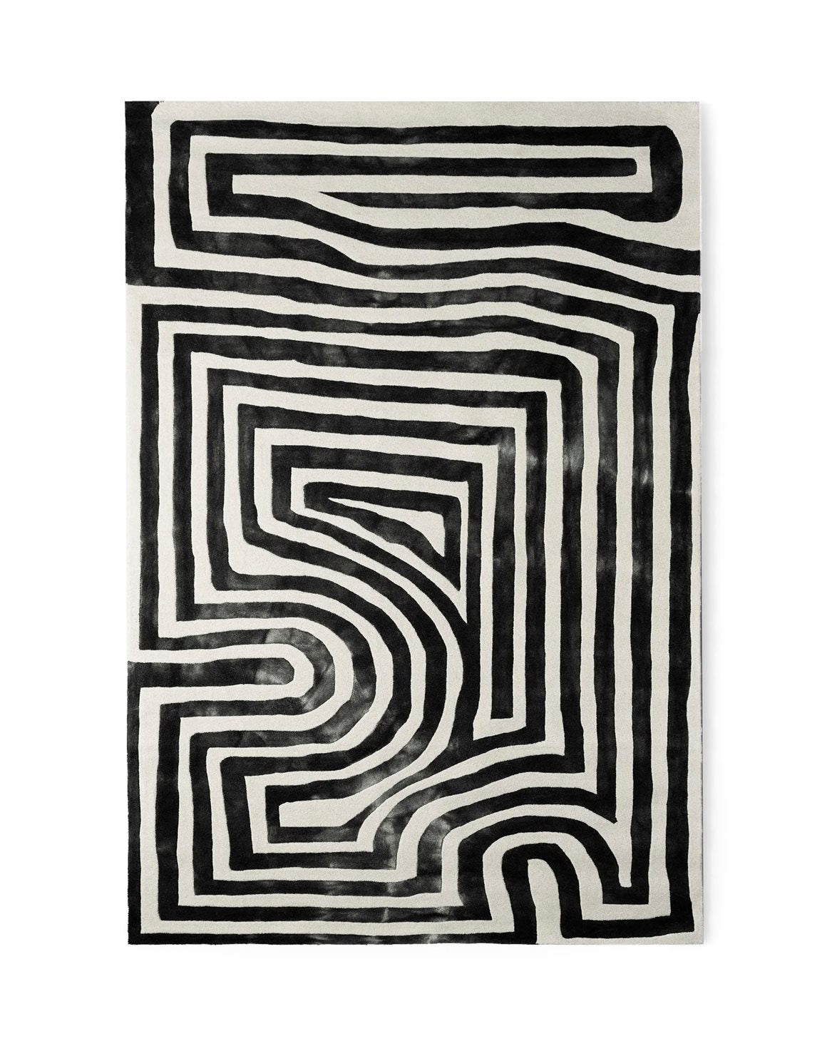 Psychedelic Labyrinth Rug Charcoal