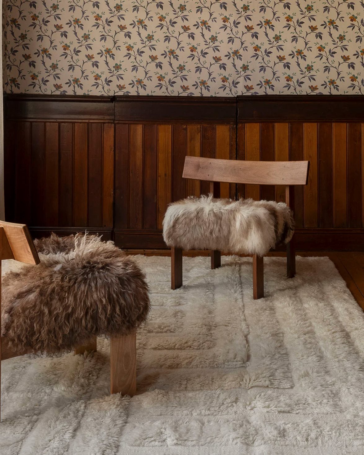 Shaggy Labyrinth Rug White