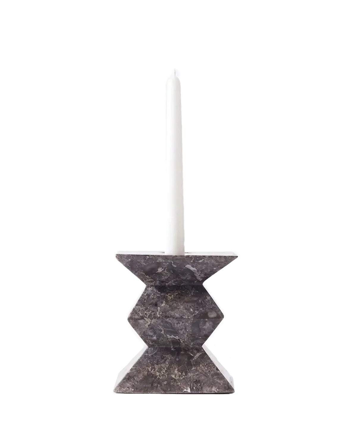 Totem Candle Holder Low Grey