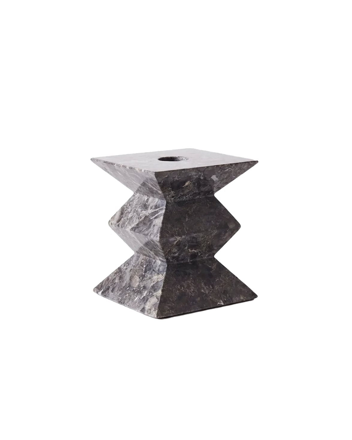 Totem Candle Holder Low Grey