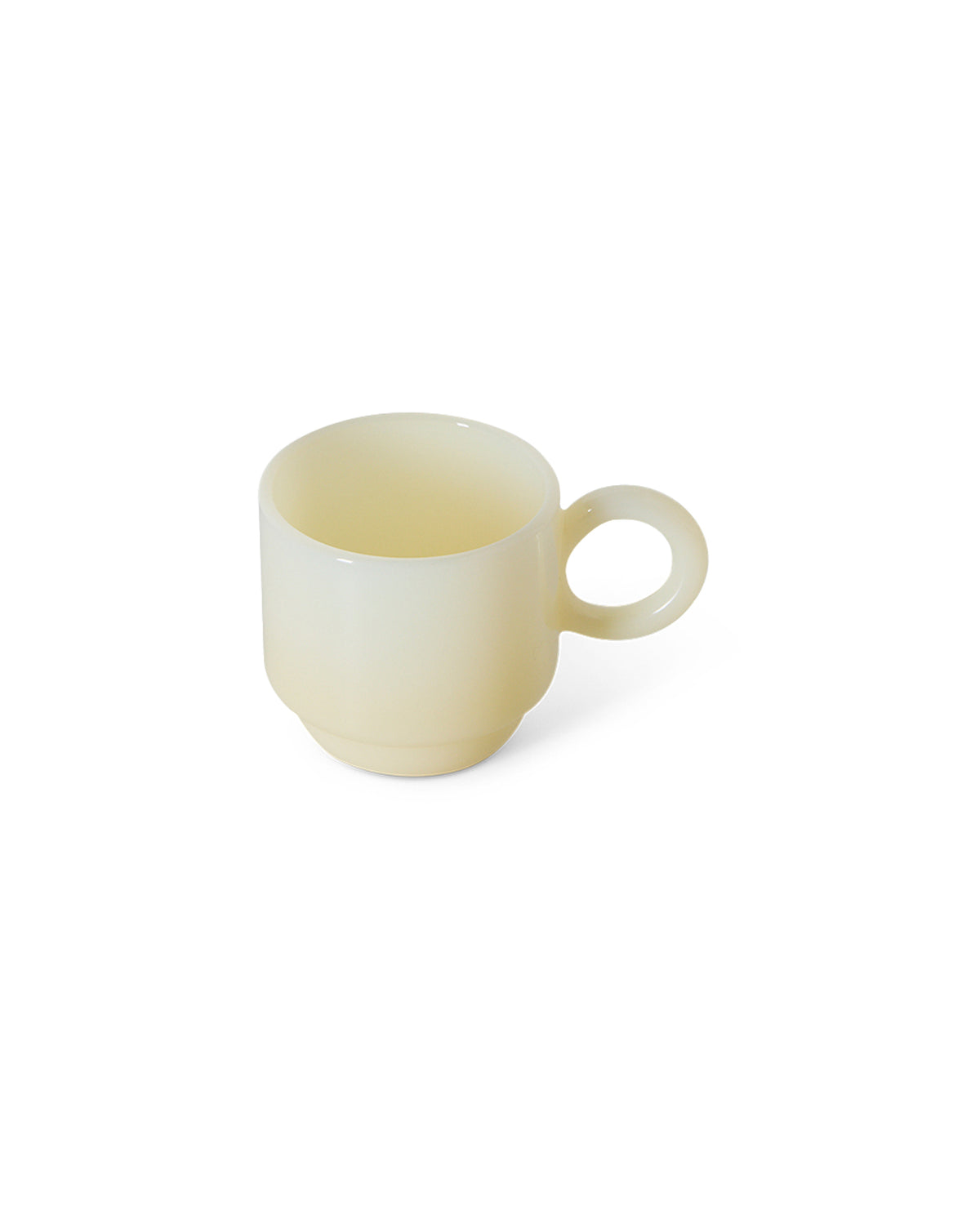 Coffee Mugs Glass Set of 4 Cream