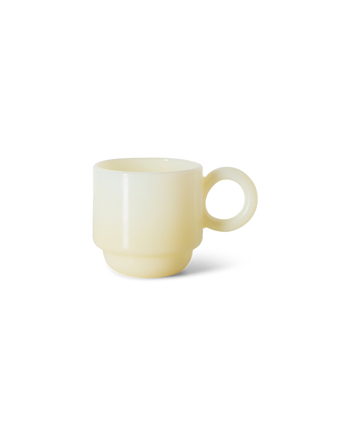 Coffee Mugs Glass Set of 4 Cream