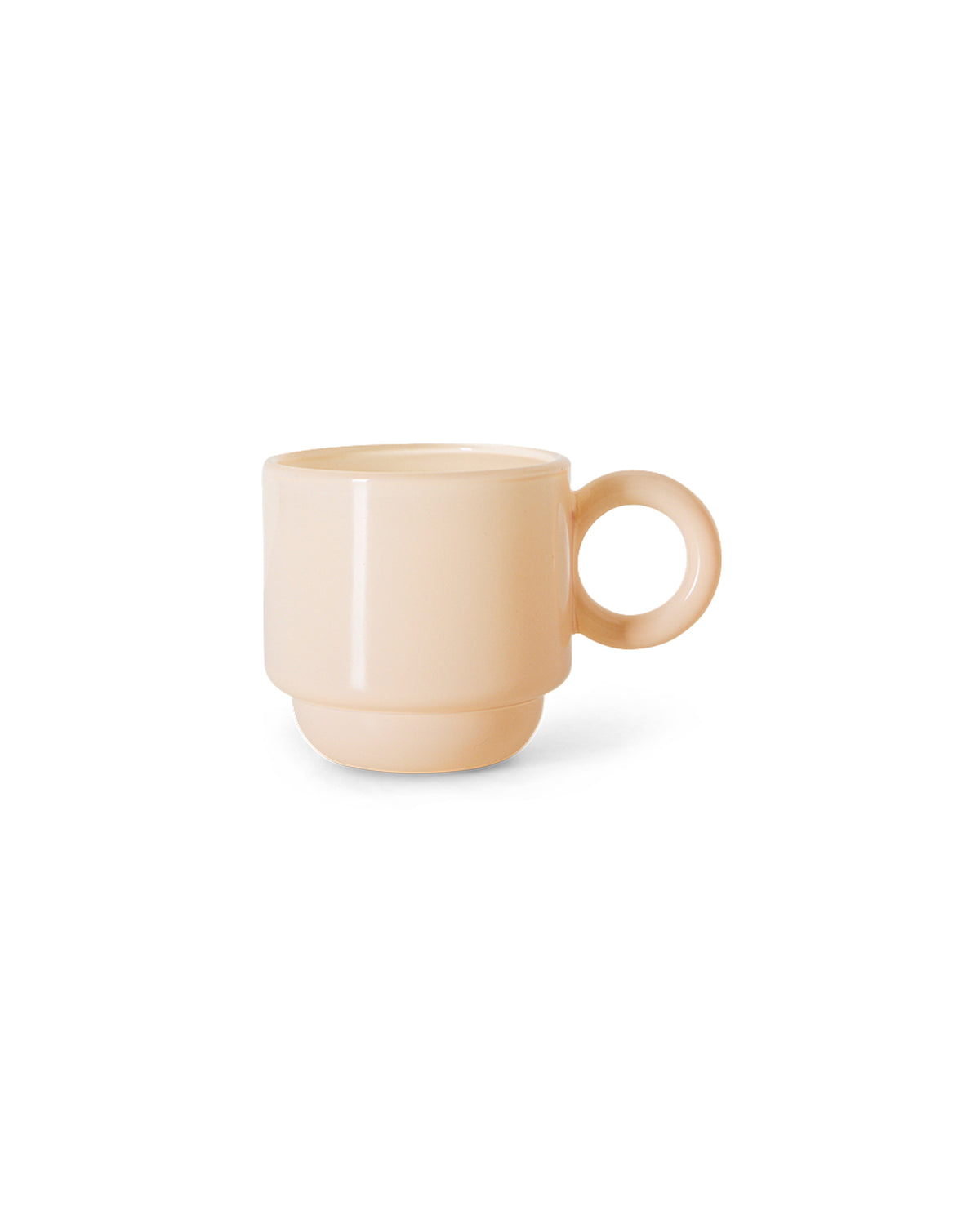 Coffee Mugs Glass Set of 4 Soft Pink