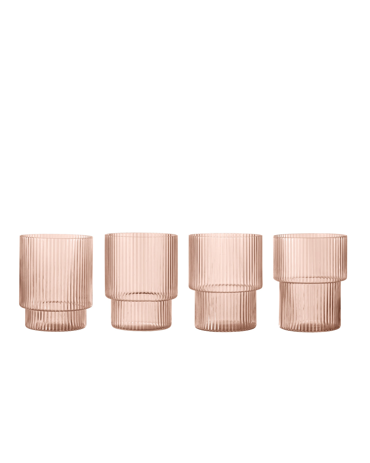 Ripple Glass 4-Pack Blush