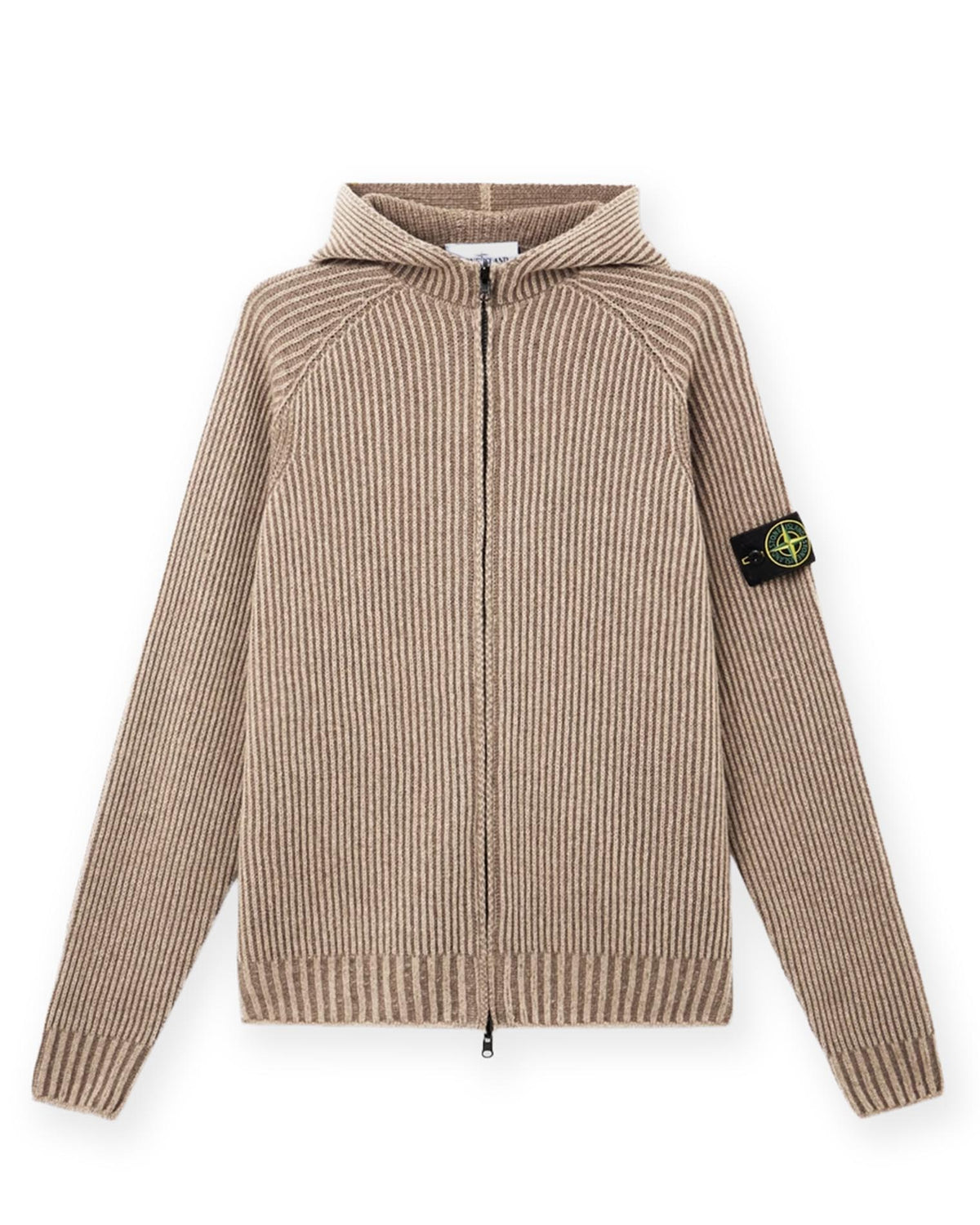 5100067 Two-Tone Vanisé Cashmere Hoodie Biscuit