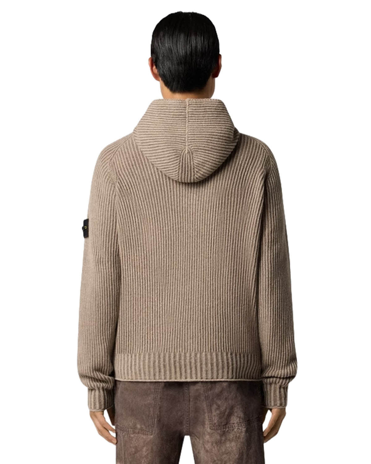 5100067 Two-Tone Vanisé Cashmere Hoodie Biscuit