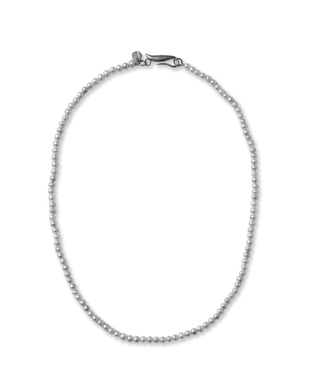 Halo Pearl Necklace Silver