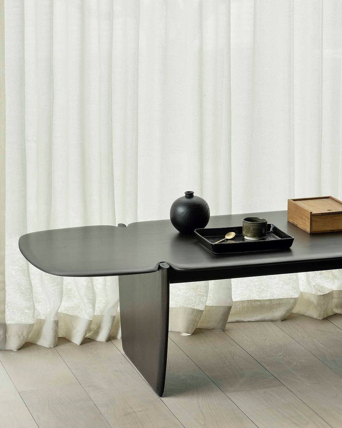 PI Coffee Table Varnished Dark Brown