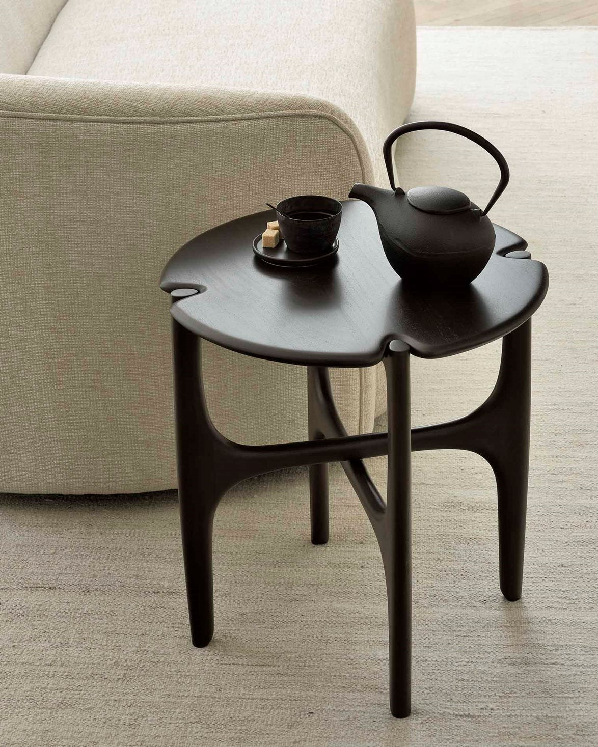 PI Side Table Varnished Dark Brown