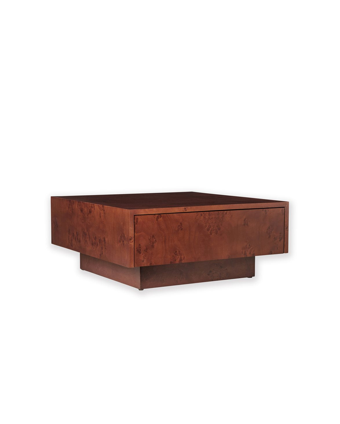 Burl Storage Coffee Table Dark Stained Burl