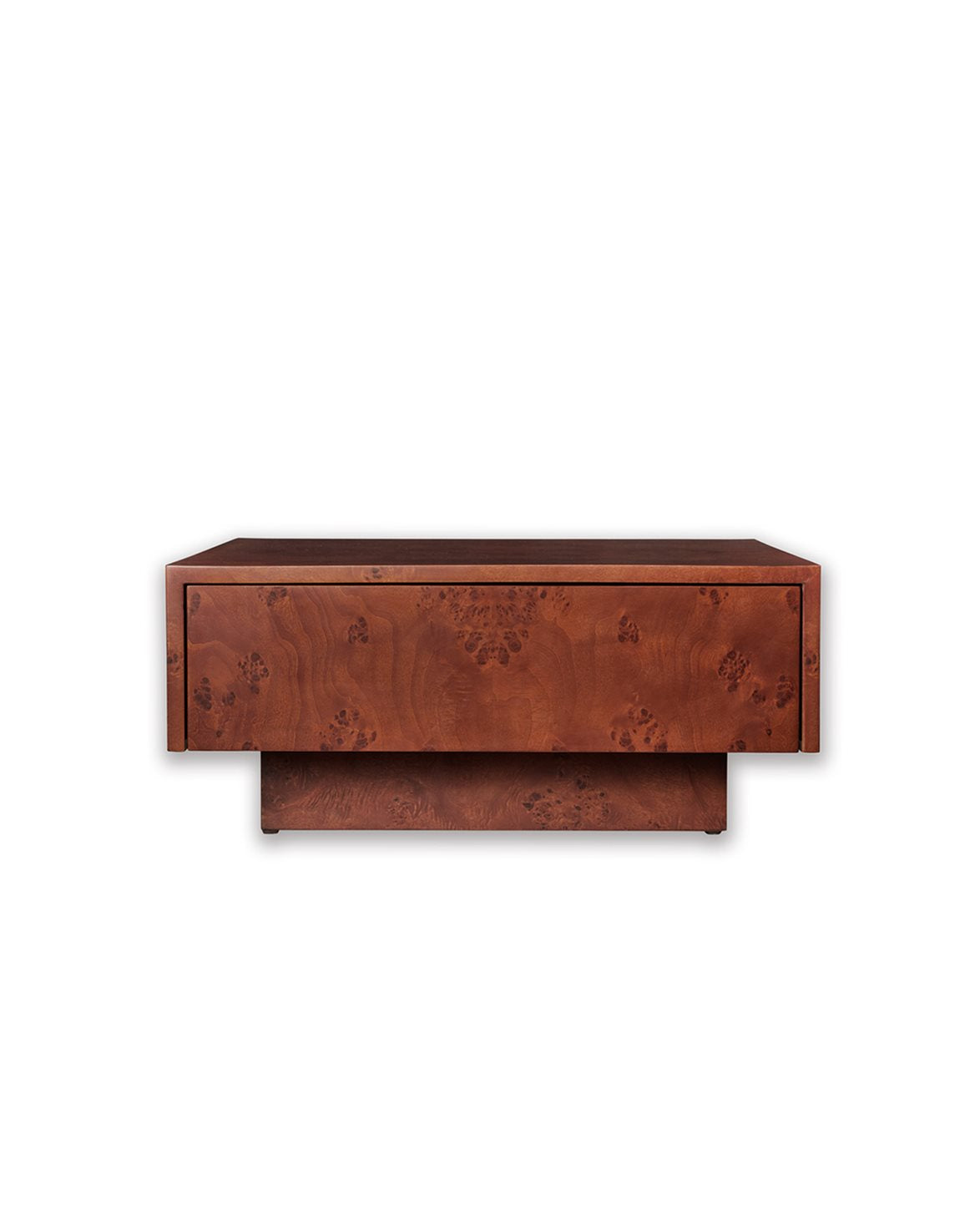 Burl Storage Coffee Table Dark Stained Burl
