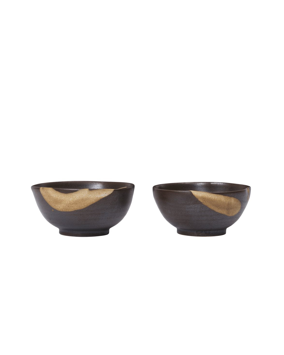 Koyo Bowls Set Of 2 Dark Brown/Buff