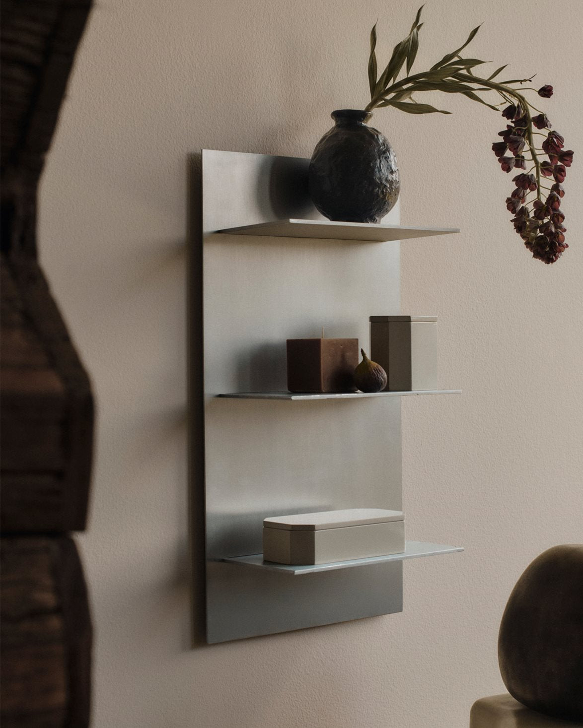Lager Wall Shelf Triple Small Aluminium