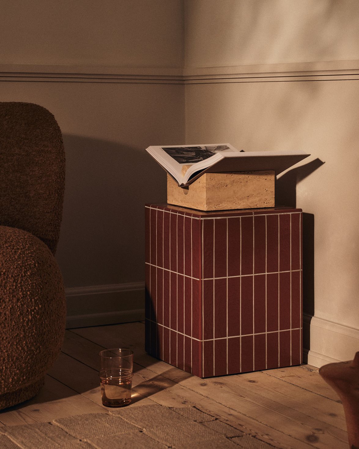 Pillar Side Table Brown