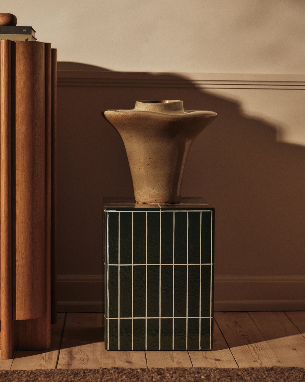 Pillar Side Table Dark Green