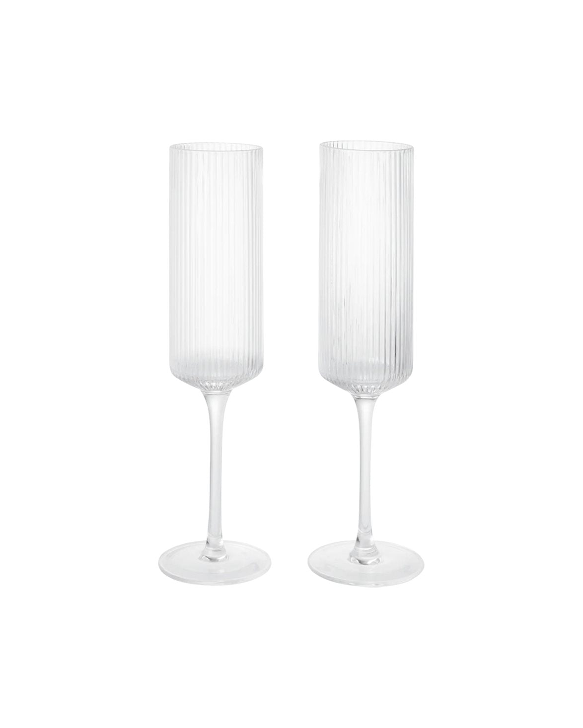 Ripple Champagne Flutes Set Of 2 Clear