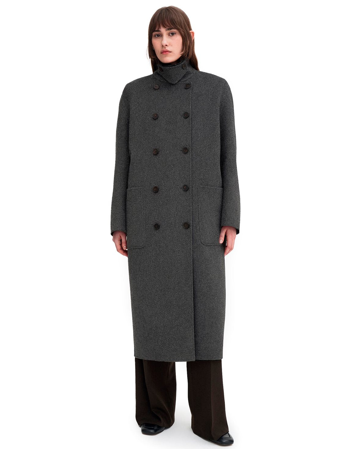 Amelia Doublé Coat Dark Grey Melange